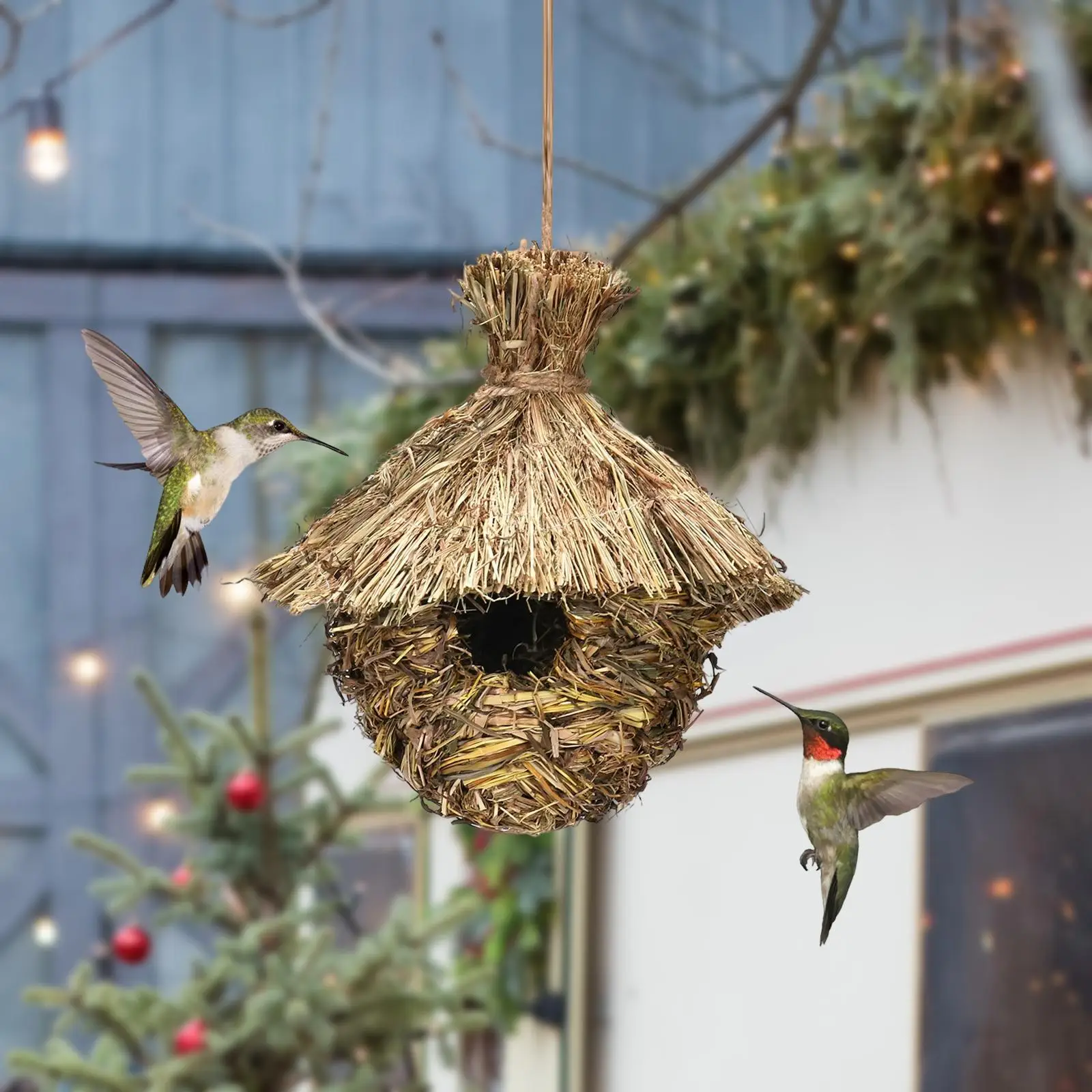 Birdhouse Decoration Roosting Hanging Birds Cage Nest for Lovebird Outdoor