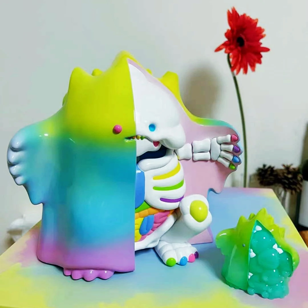 YUKI 400% MEGA Collection RAINBOW POP MART Action Figure Big Monster  Skeleton Colorful Figure Surprise Gift Home Decoration