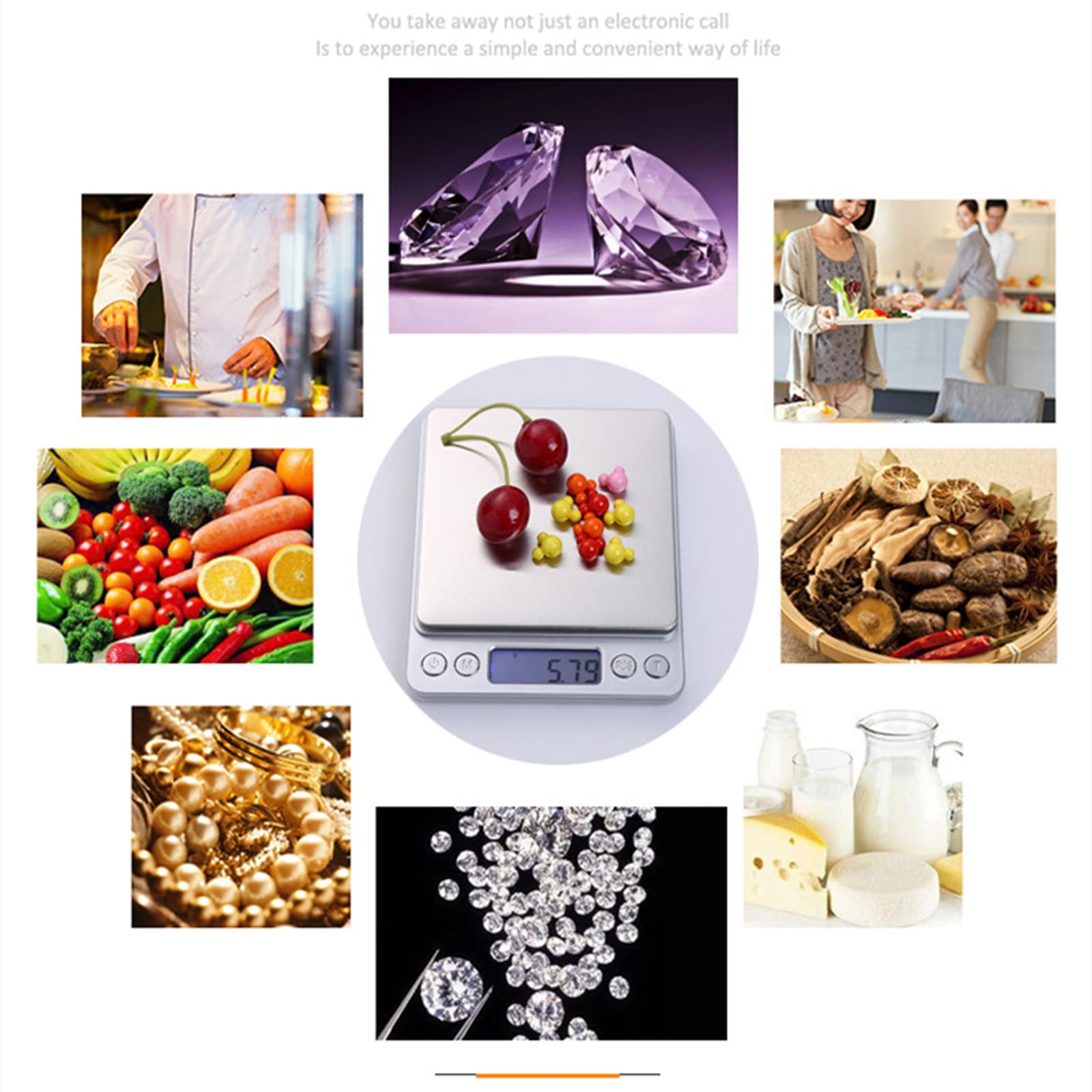 Title 2, 500g/0.01g Digital Kitchen Scale Mini Jewelry S...