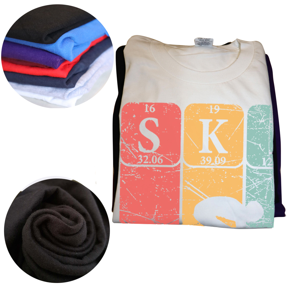Lustige Ski Periodensystem Skifahrer Nerd Vintage T Shirts Sommer Skifahren Baumwolle Streetwear Kurzarm Geschenke T-shirt Herren Kleidung – Detail 4