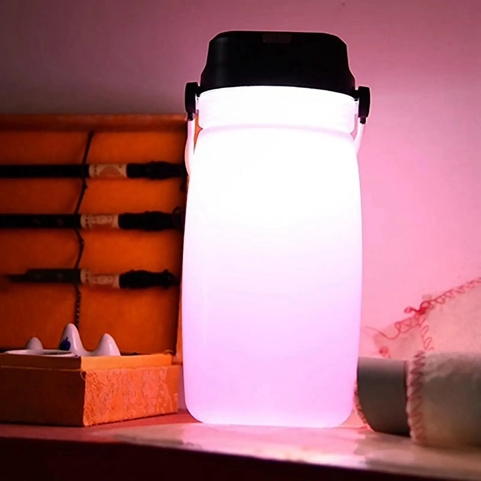 Luminous Water Cup Outdoor Camping Lamp Solar Charging Glow-In-The-Dark Tent Light Creative Water Bottle Silicone Kettle