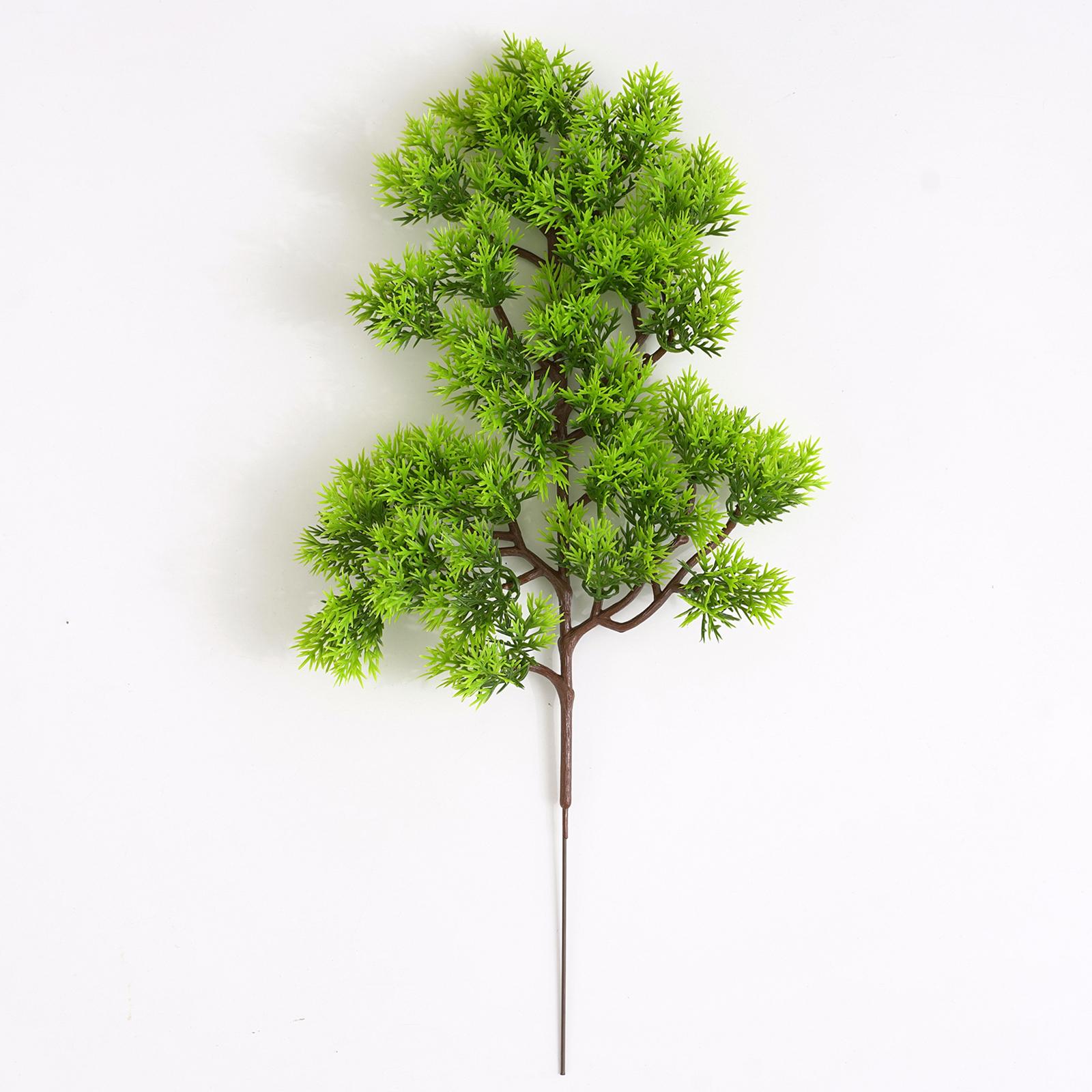 Artificial Pine Green Branch Simulation Leaves Plant Welcoming Pine Bonsai Vase Accessories Home Decoration Plant Fake Flower