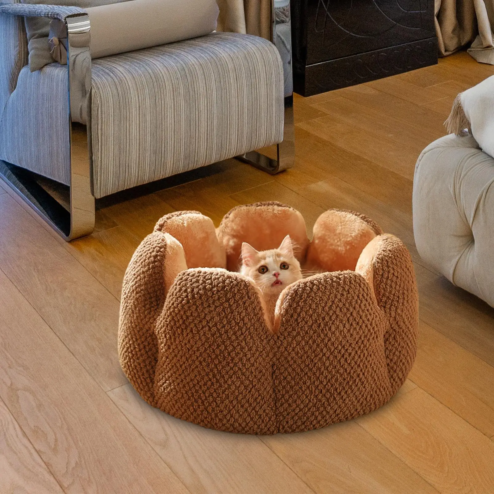 Warm Pet Bed Mat Sleeping Pad Cushion Soft Pet Supplies Blanket Flower Shape Accessories Mattress for Kitty Cats Puppy Kitten