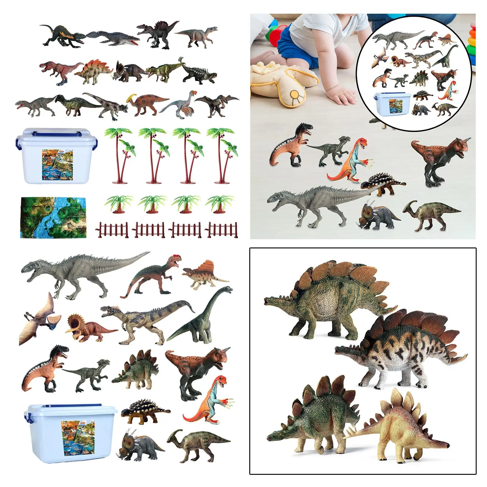 15 Pieces Dinosaur Toys Decoration for Birthday Party Favors Cake Topper
