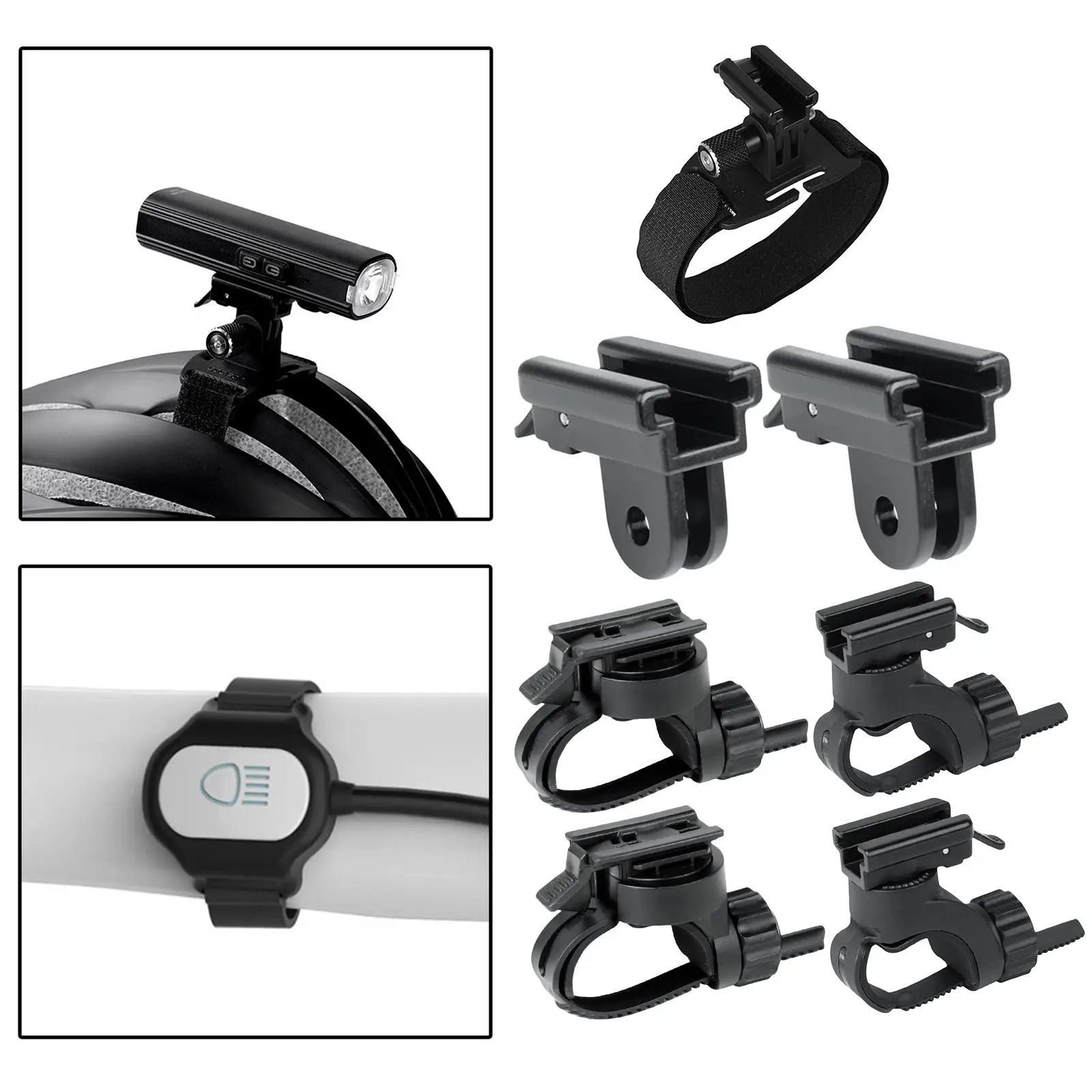 Bike Front Lamp Clip Clamp Headlight Holder Mounting Adjustable Flashlight Mount Stand for 7-43mm Handlebar Extension Universal