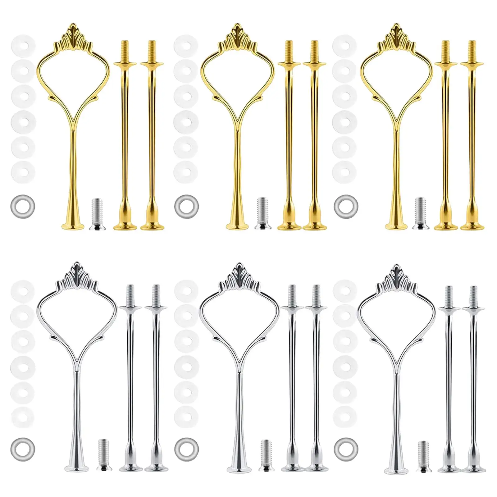 Plate Stand Handles Sturdy Fitting 3 Tier Cupcake Plate Stand Hardware Rod for Kitchen Wedding Party Anniversary Shop