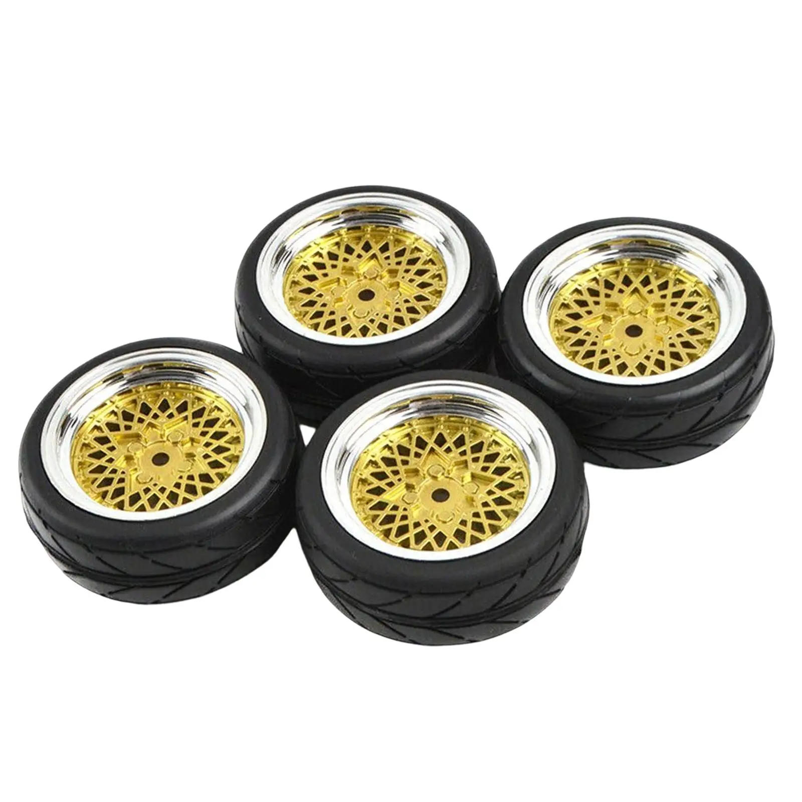 4Pcs 1:10 RC Wheel Rim and Tires Upgrade for HSP Remote Control Car Model Buggy Vehicles Trucks