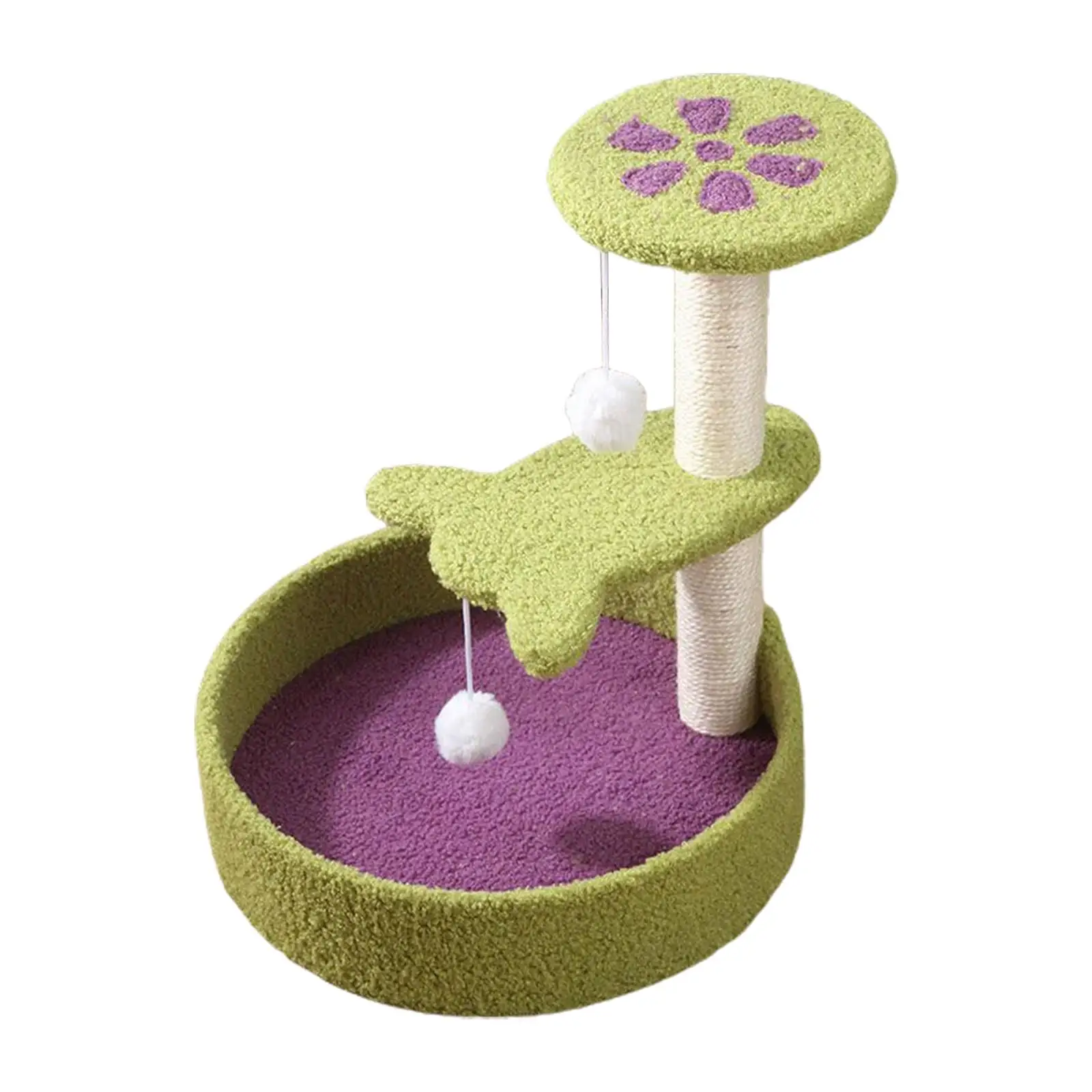 Cat Scratcher Post Playing Furniture Protector Hanging Toy Ball Scratch Poles Sisal Rope Wrapped Grind Claws Scratching Toy