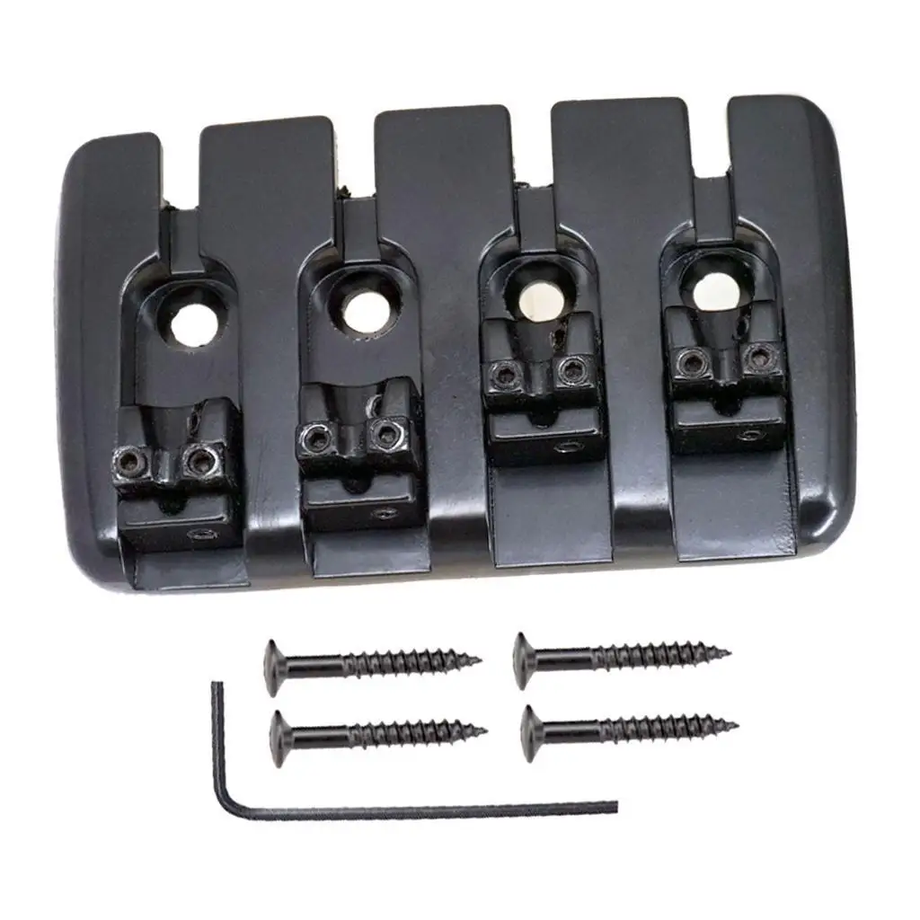 1 Set High-End Iron Saddle Bridge Tailpiece w/ Scrwes for Electric Bass