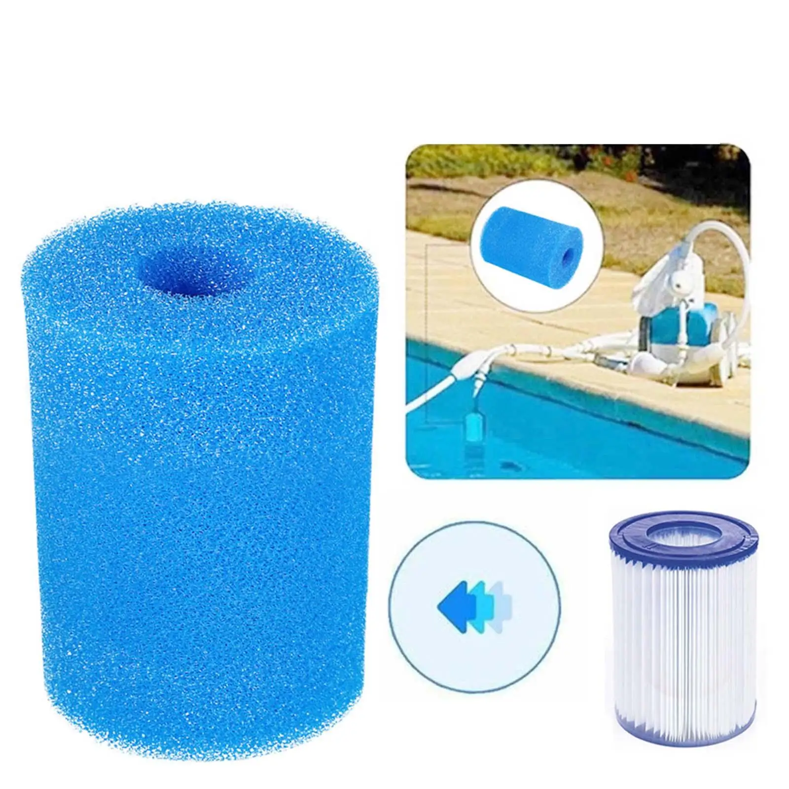 Pool Filter Sponge Reusable Pool Cleaner Foam for Type II Swimming Summer above Ground Swimming Pool Accessory