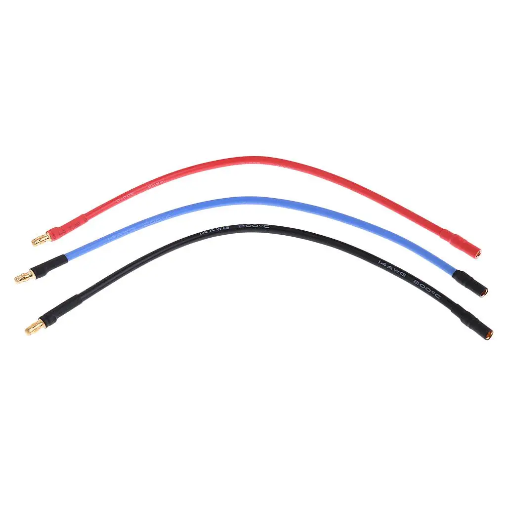 6pc 230mm 4.0mm 3.5mm Banana RC Brushless Motor ESC Connectors Extension Cable