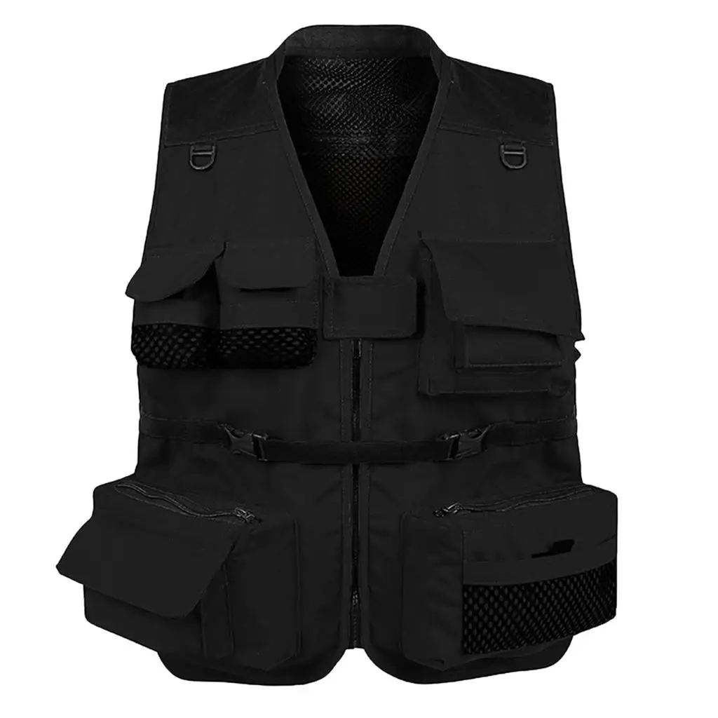 Outdoor Hiking Hunting Fishing Waistcoat Shooting Adjustable Vest Multi Pocket Mesh Vest Photography Jacket Gilet Fishing Vest
