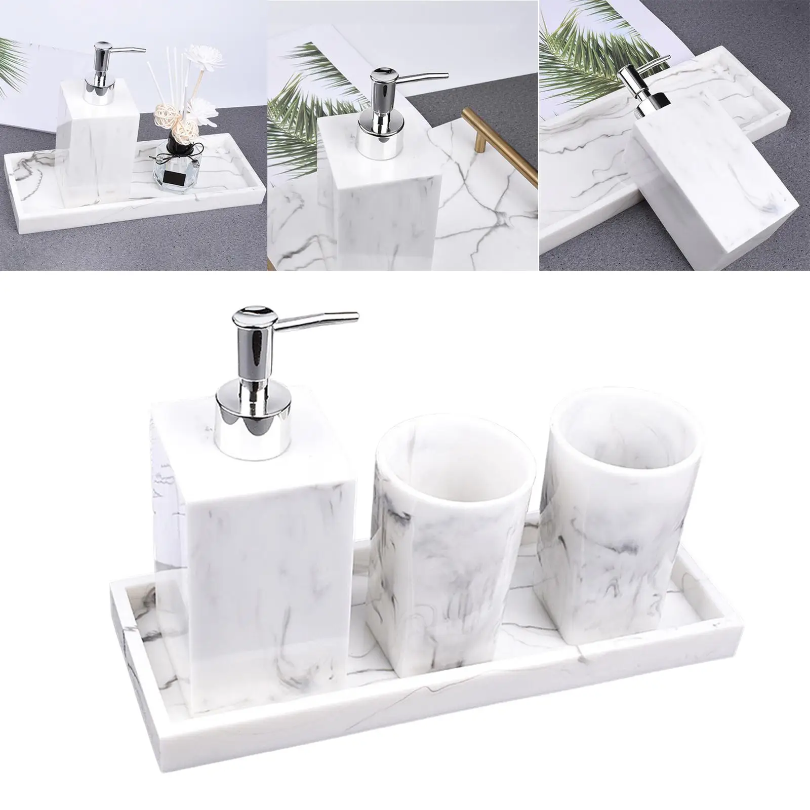 Bathroom Accessories Set Soap Dispenser Bottle Bath for Bathroom Counter