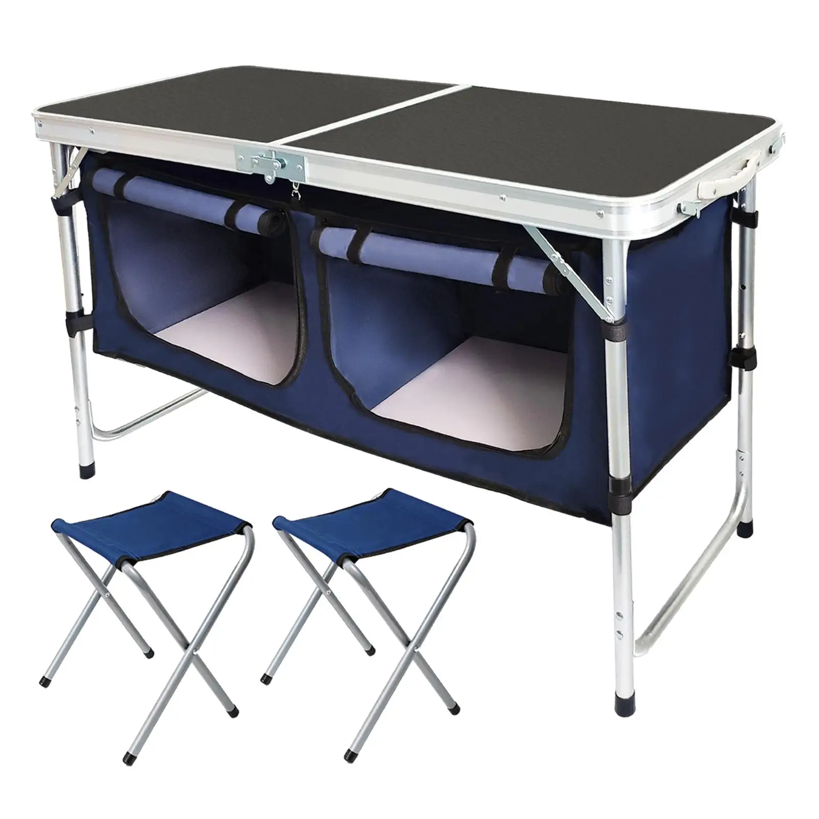 Portable Camping Table Rectangular Aluminum Alloy Garden Patio Furniture for Party, Outdoor Fishing, Beach, Backyards