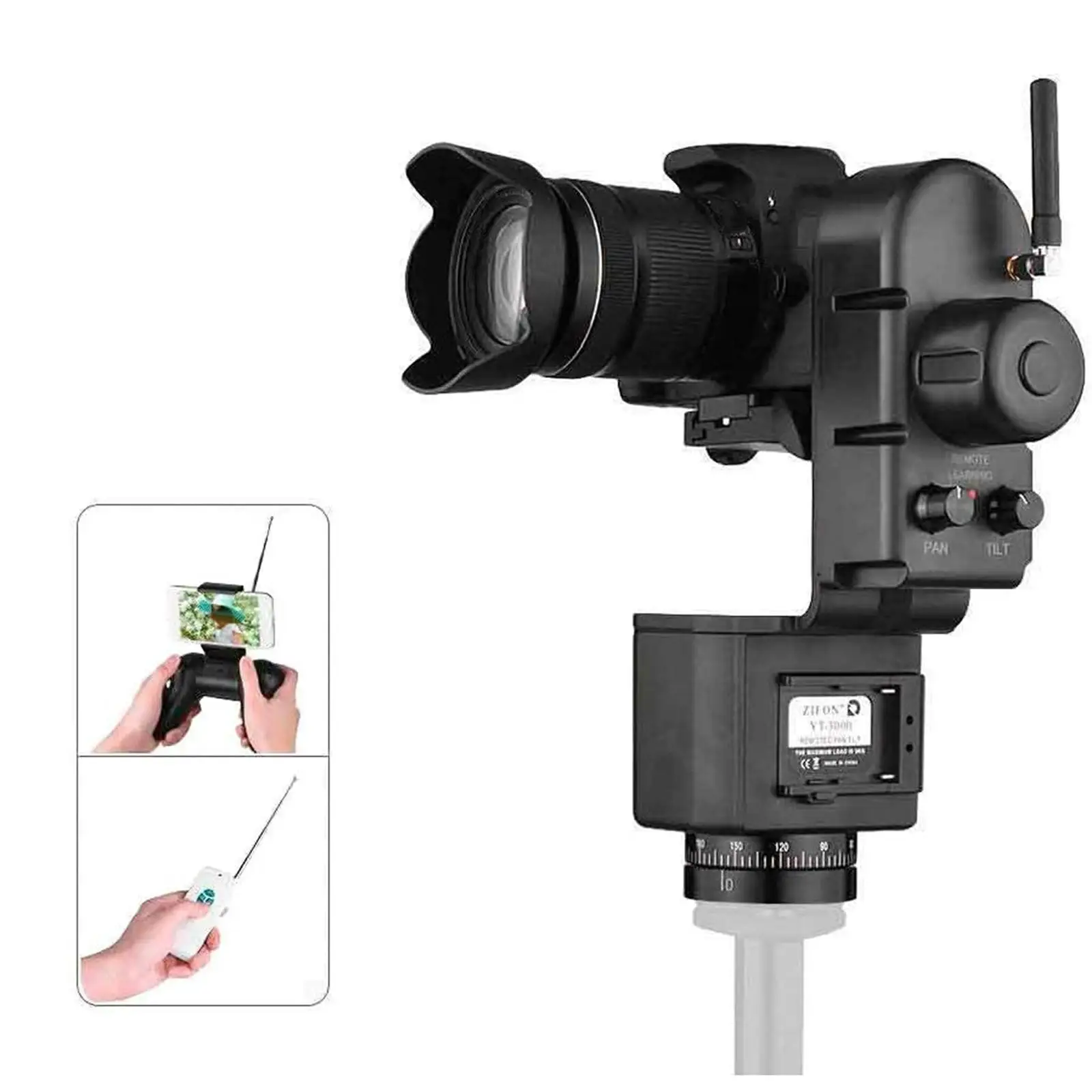 Motorized Pan Tilt Head Remote Control for DSLR Camera, for Panorama Accessories