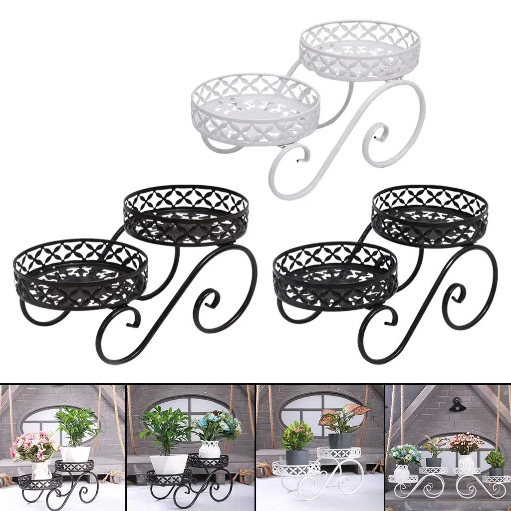 Decorative Iron Plant Stand Durable Flower Pot Stand for Patio Office Garden