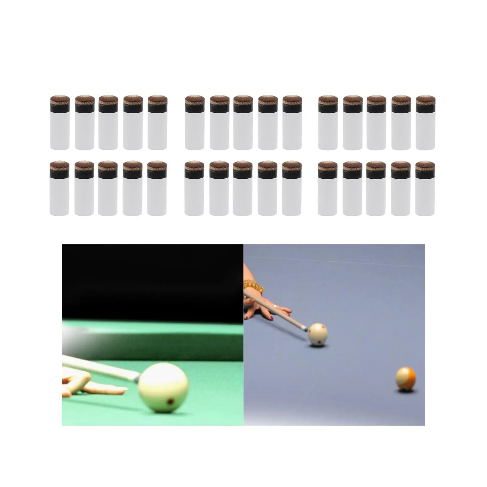 10 Pieces Pool Cue Tips Screw on Type Professional Snooker with Pool Cue Ferrules Billiard Screw Durable Pool Billiard Cues Tips