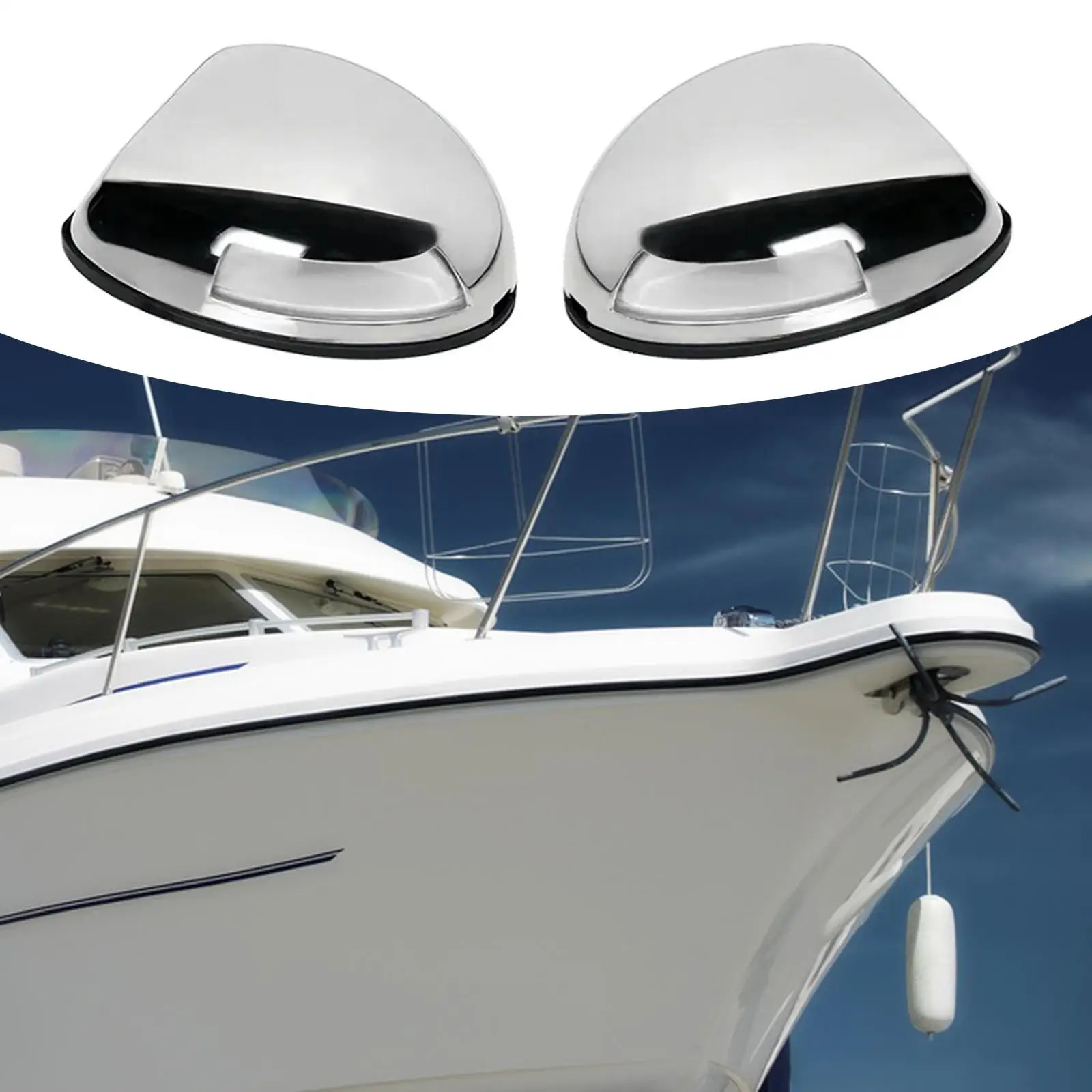 Boat Navigation Lights Double Night Boat Lights Stainless Steel IP66 Waterproof E011070 Red Light for Pontoon Yacht