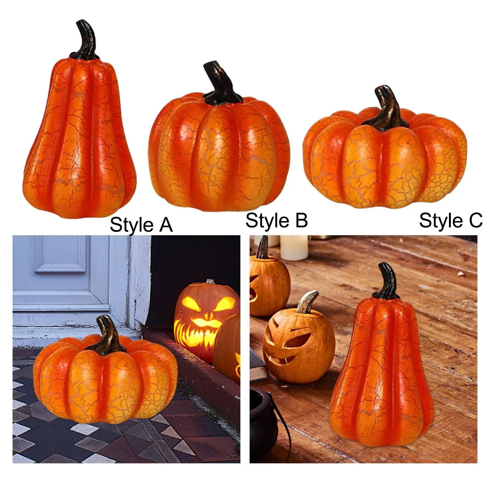 Fake Pumpkins Model Realistic Artificial Vegetables for Halloween Home Fall