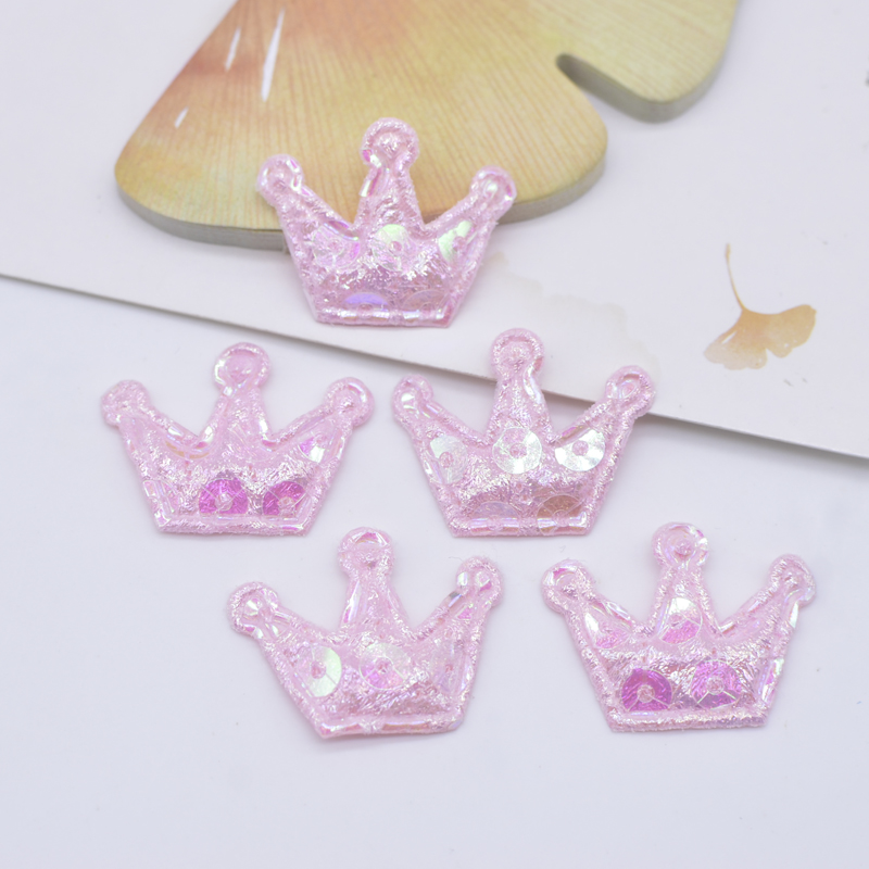 100pcs 28*20mm bling Crown Applique gepolsterte Patches für DIY Kopf bedeckung Haars pangen Dekor Kleidung Hut Handwerk Näh zubehör – Detail 3