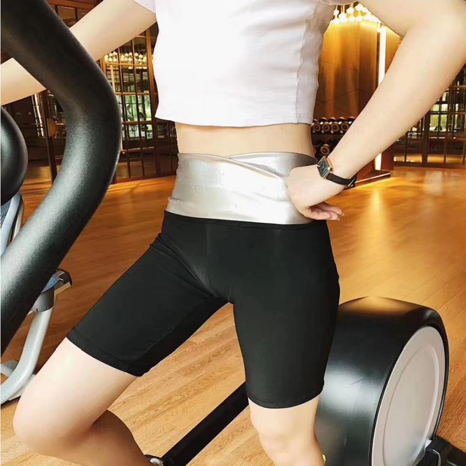 US Women Sports Shorts Sauna Pants Thermo Sweat Thigh Body Shaper GYM Fitness 