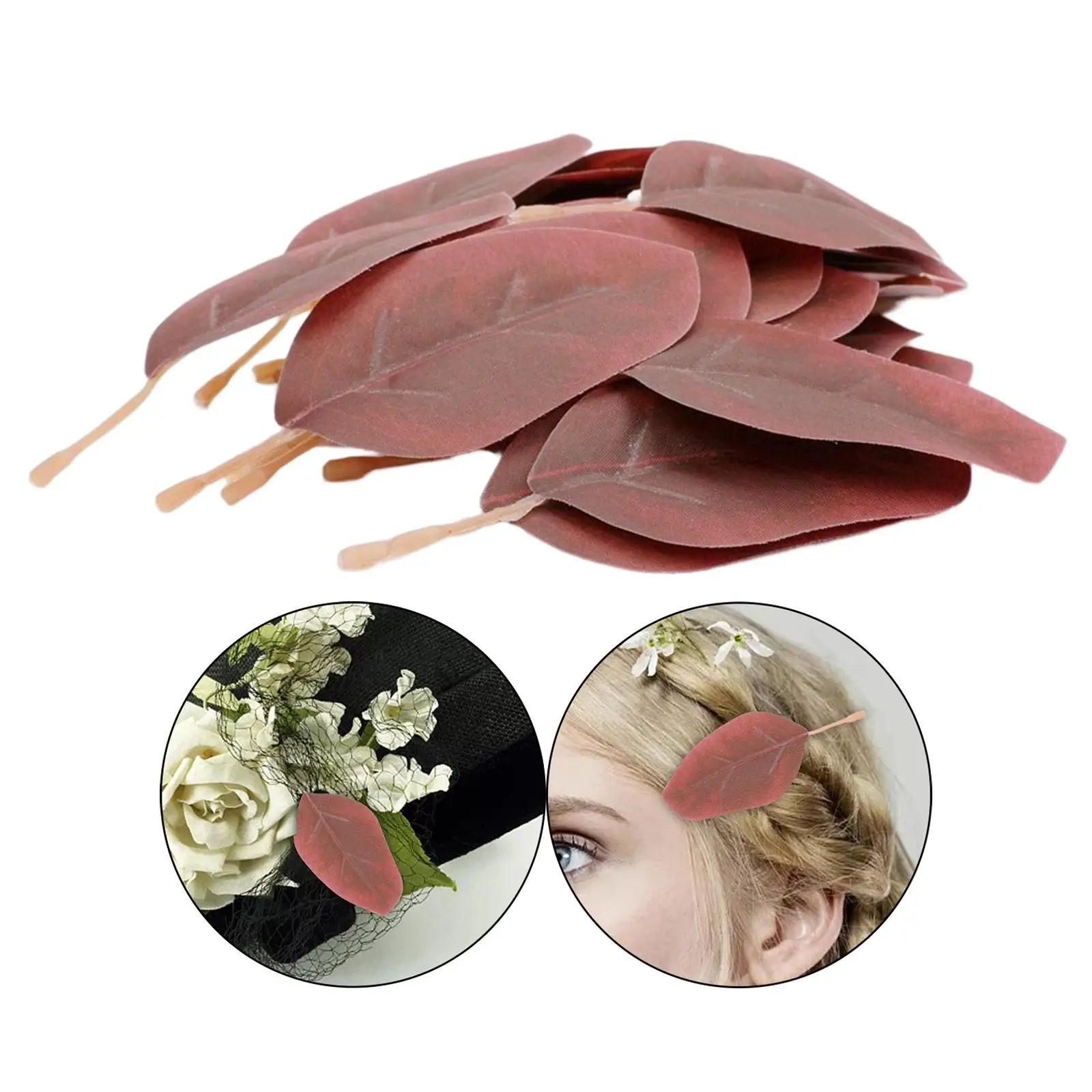 50Pcs Simulation Leaves Handcraft DIY Fake Leaves for Wedding Materials Clothes Hat Decor Party Table Baby Shower Birthday