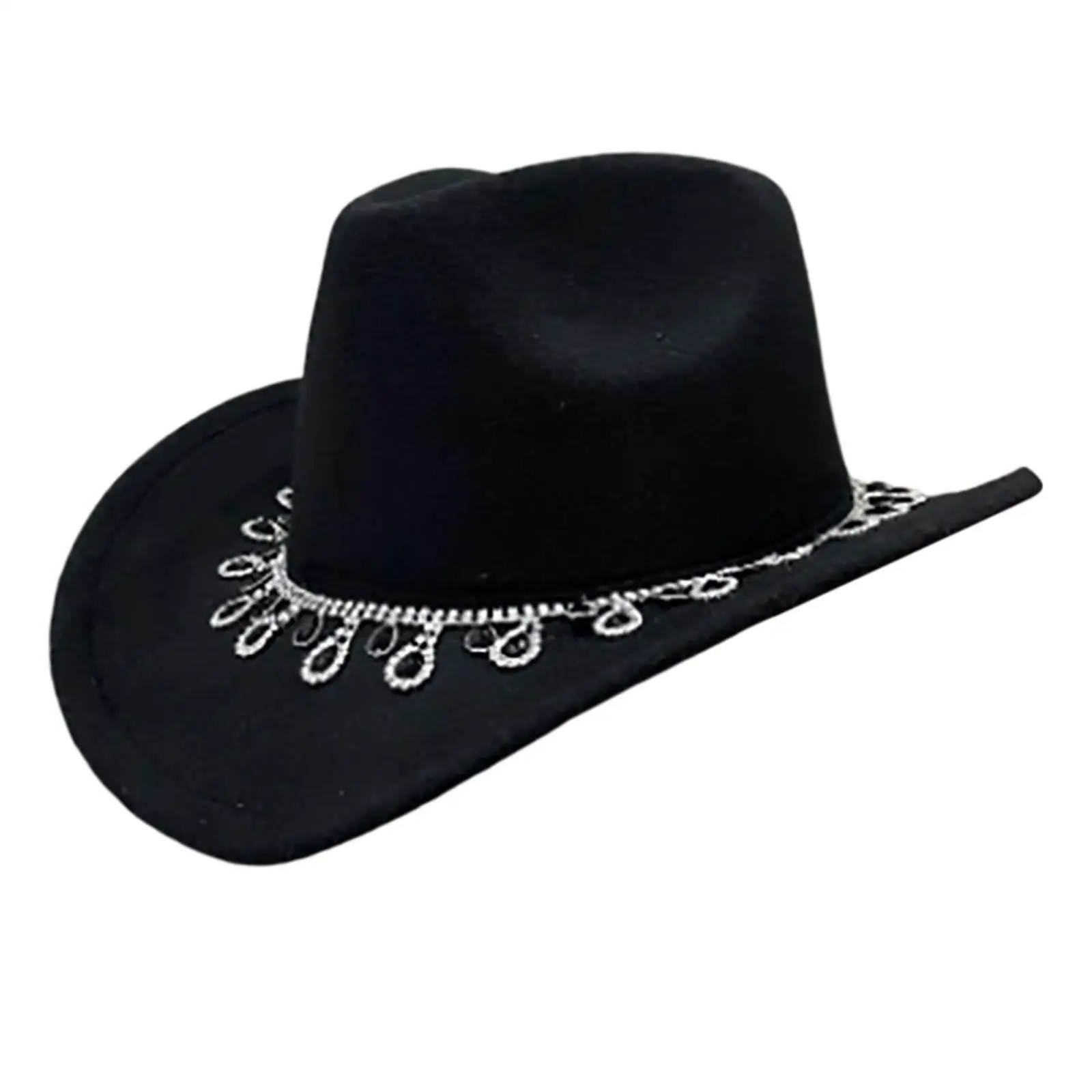 Casual Western Cowboy Hat Props Costume Accessories Cosplay Wide Brim for Party Teens Festival