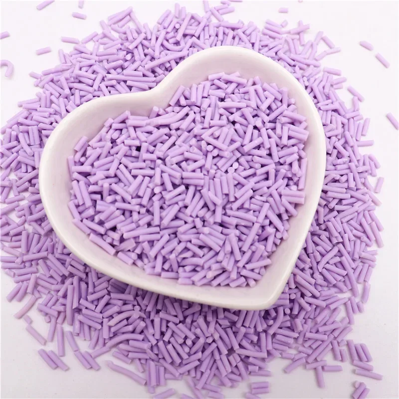 Süßigkeiten-Polymer-Ton-Scheiben, 1 mm, dünn, lang, zylindrisch, heiße Ton-Streusel für Schleim, DIY-Handwerk, winziges Kunststoff-Ton-Zubehör – Detail 25