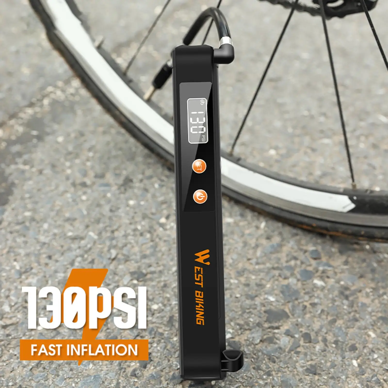 Digital Tyre Inflator Portable 130PSI for Bicycle Vehicle Various Balls Other Inflatables