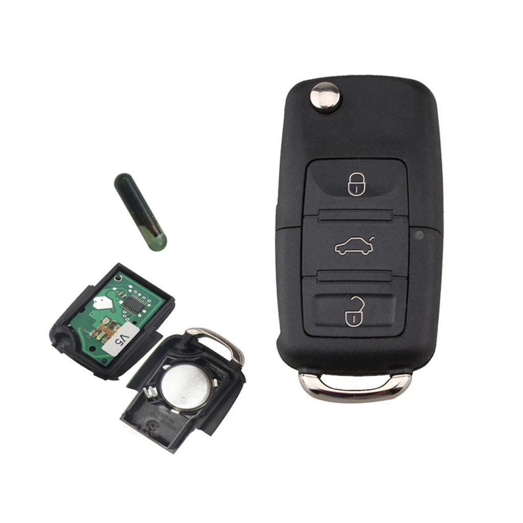 3 Button Smart Remote Key Fob  ID48 Chip + Rubber Pad For VW PASSAT