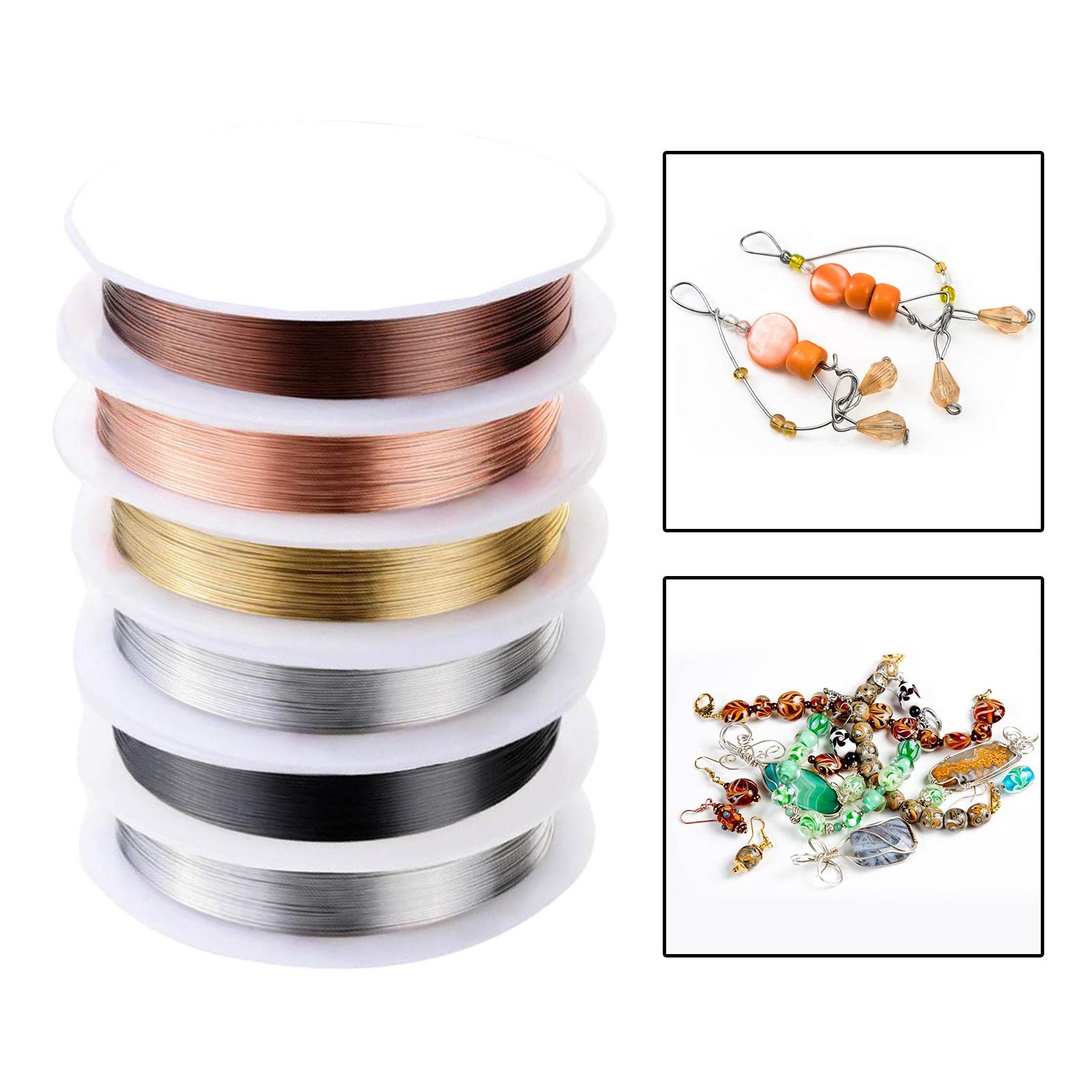 6 Pack Coloured 0.5 mm Soft Copper Wire Cutting Pliers Supply Set Art DIY for Jewelry Making Crafting Necklaces Bracelet Beading