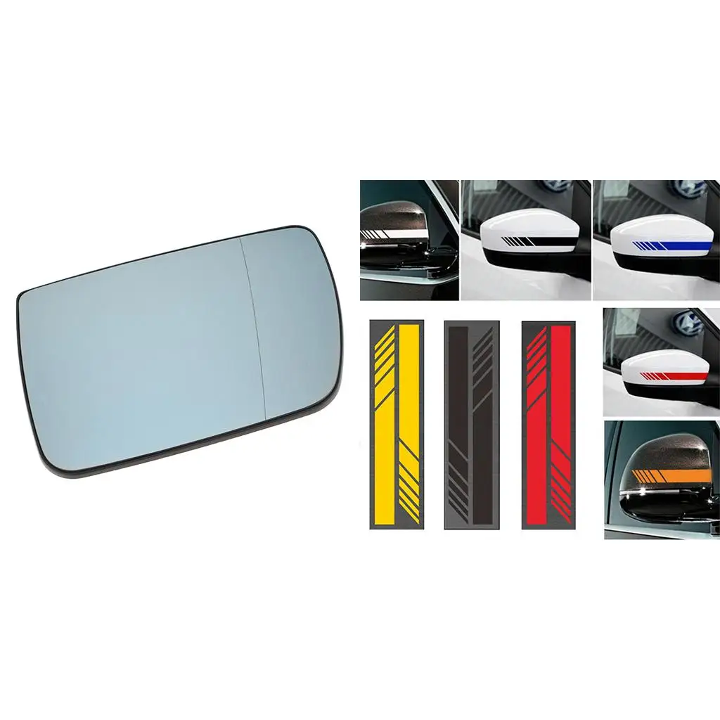 4 PCS Left +  Electric Heated Wing Mirror s With  Sticker for BMW