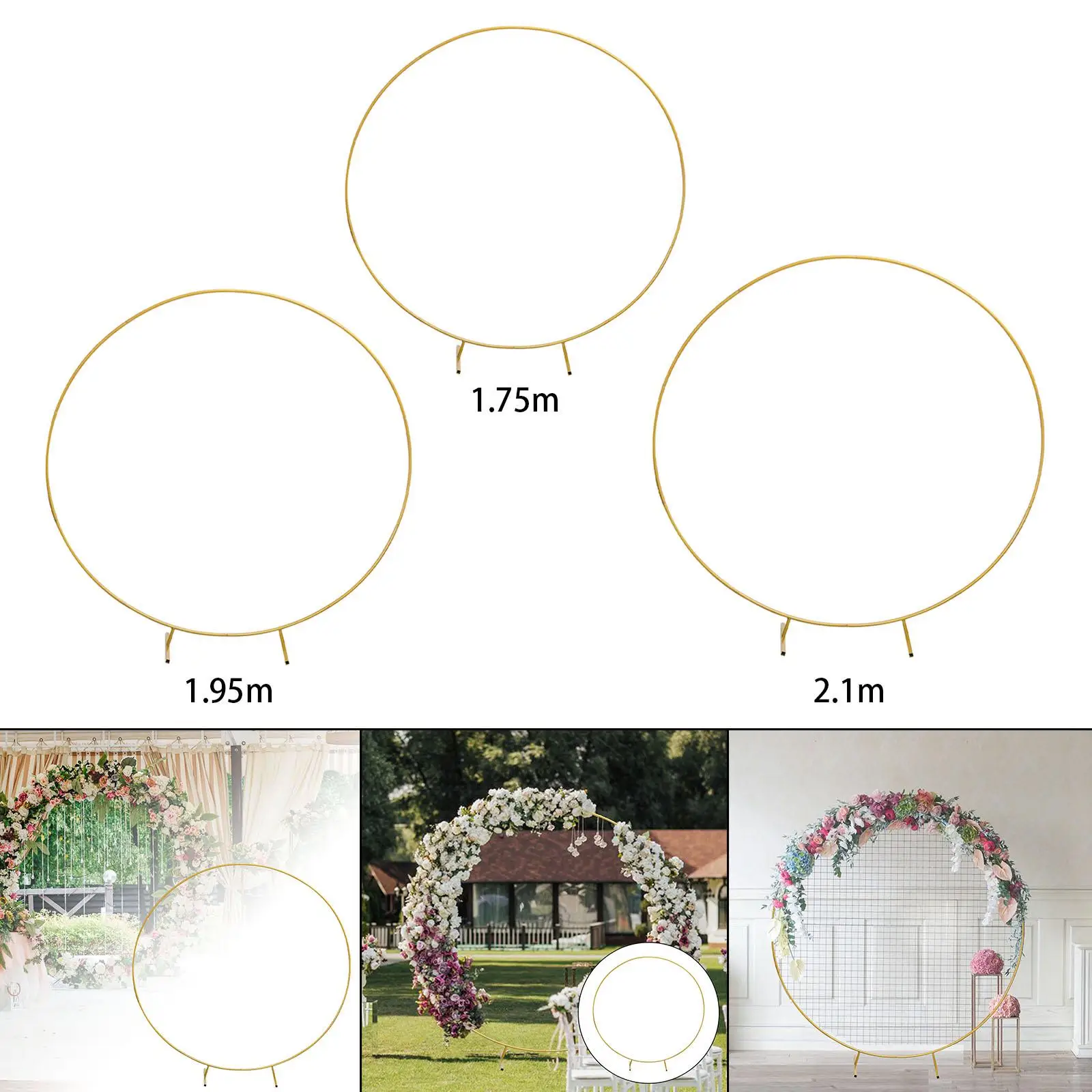 Circle Balloon Arch Party Decoration Frame Reusable Backdrop Stand Party Supplies for Outdoor Party Events Lawn Wedding
