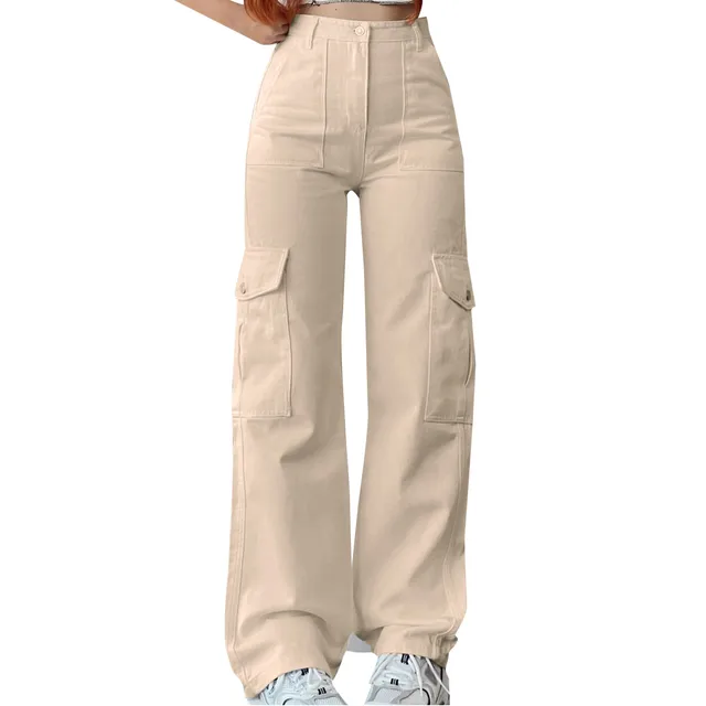 European and American new versatile casual pants, mid-rise three