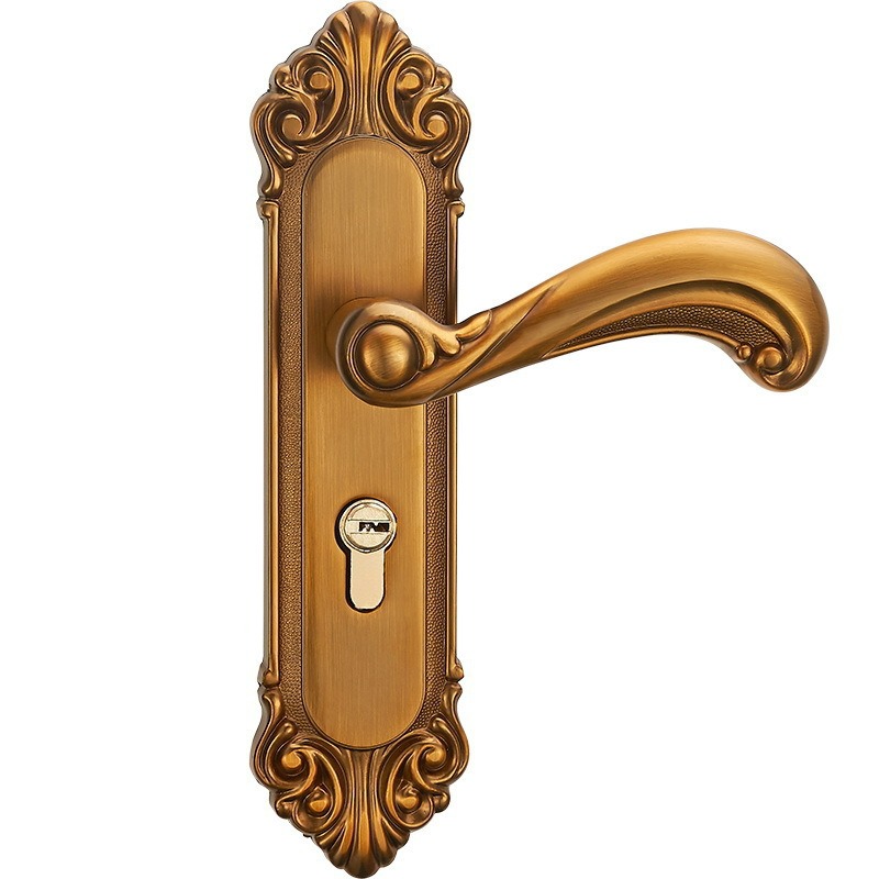 Description Picture 2 of itemHuanggu Bedroom Wooden Door Handle Lock, Silent Indoor Hardware Handle, Mobile Phone Mechanical Door Lock