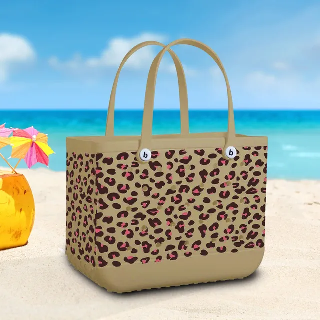 Wholesale Leopard Large Wholesale Bogg Bag Summer Beach Bags 2021 Summer  Custom Rubber Silicone Women Removable Straps EVA Tote Bag KJ61 From  m.