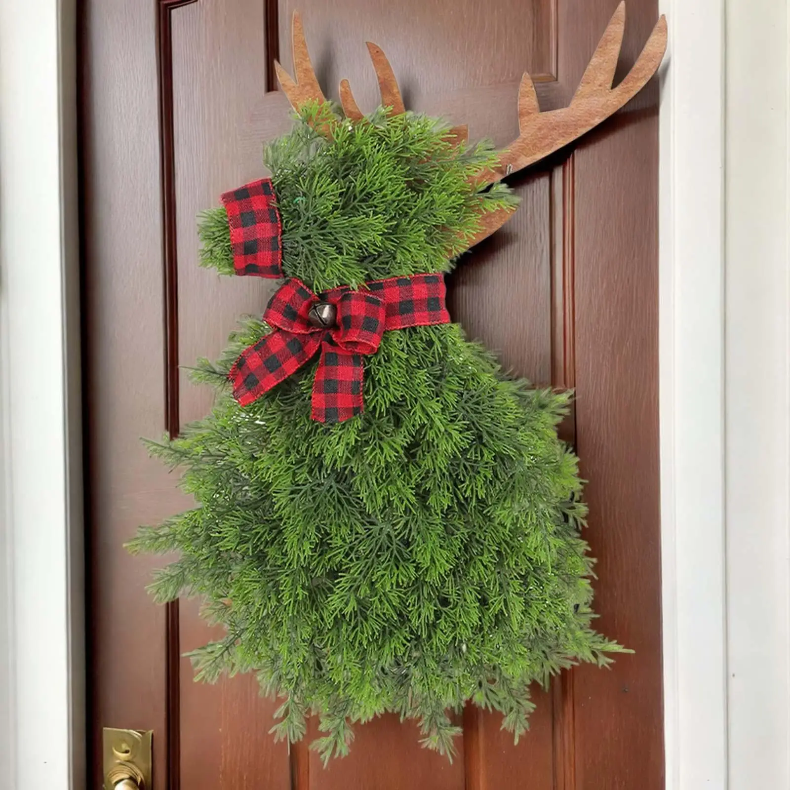 Elk Christmas Wreath Home Decor Decorative Supplies Door Hanging Wreath Ornament Christmas Garland for Fireplace Home Windows