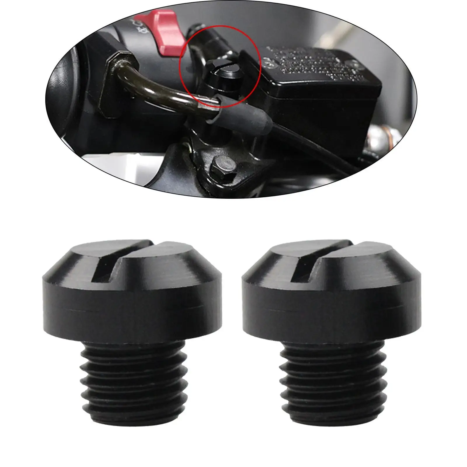 2X Rearview Mirror Thread Hole Plugs Bolts Covers Caps Black Positive