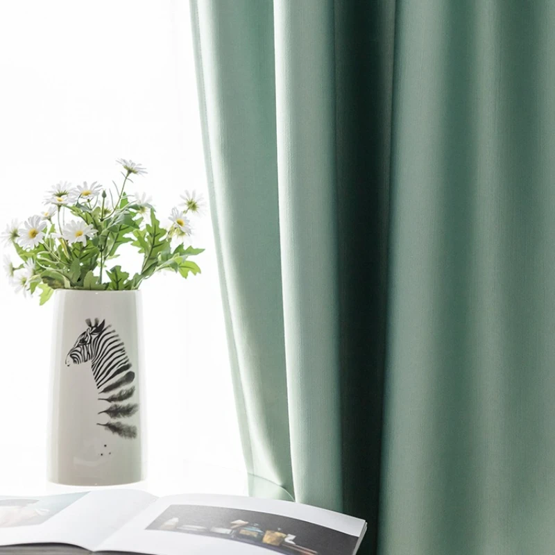 2022 New Nordic Solid Color Window Curtains Modern Luxurious Curtains for Living Room Bedroom Blackout Shading Fabric Customized