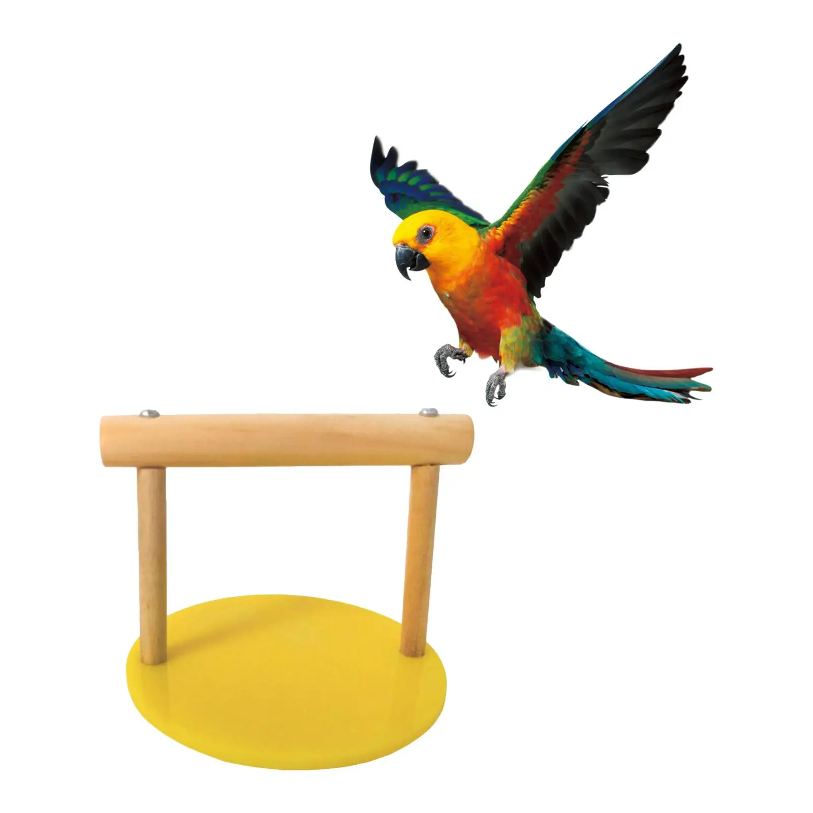 Wooden Bird Stand Desktop Standing Climbing Bird Supplies Birdcage Decor Pet Birds Toy Acrylic Base Parrot Playstand Cockatiel