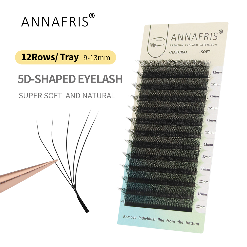 Best of ANNAFRIS 4D 5D W Shape Eyelash Extension Handmade 12line / Tray Premade Volume Fans Clover W Lashes Reviews & Tips