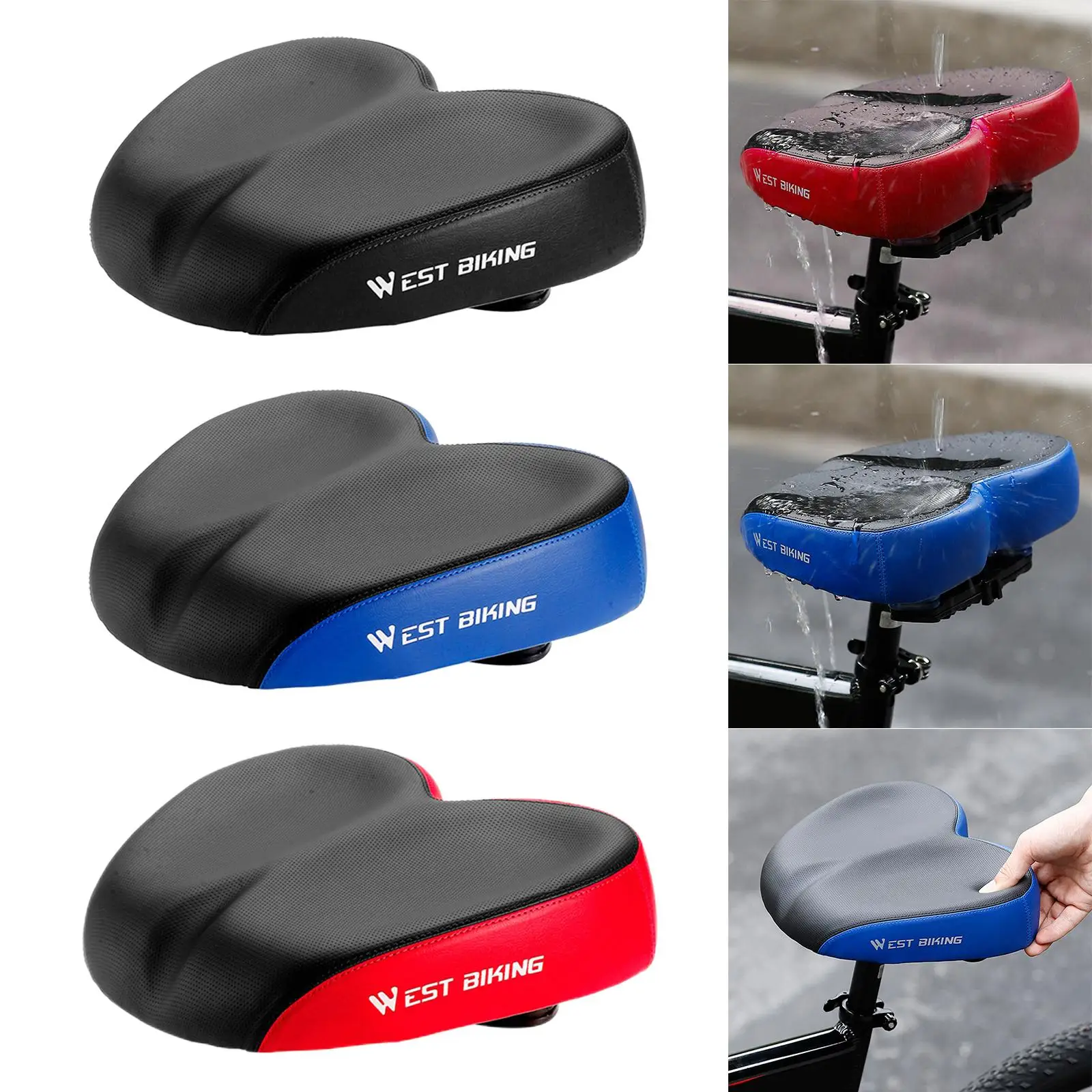 Bicycle Saddle Cycling Parts Replacement Shockproof Noseless Widen Thicken Men