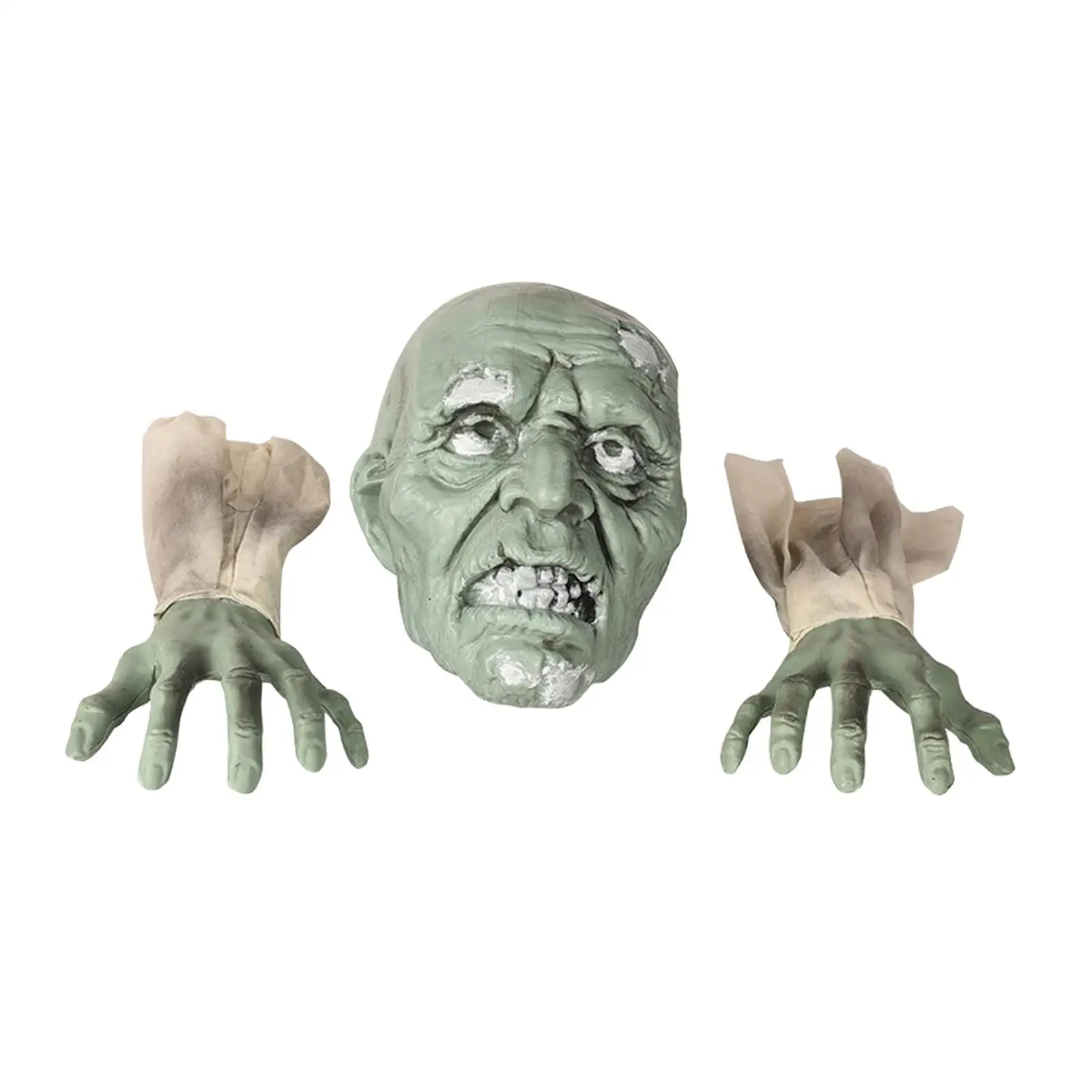 3pcs/Set Spooky Halloween Decorations Garden Lawn Zombie Head Hands Arms Ornament Scary Photographing Props