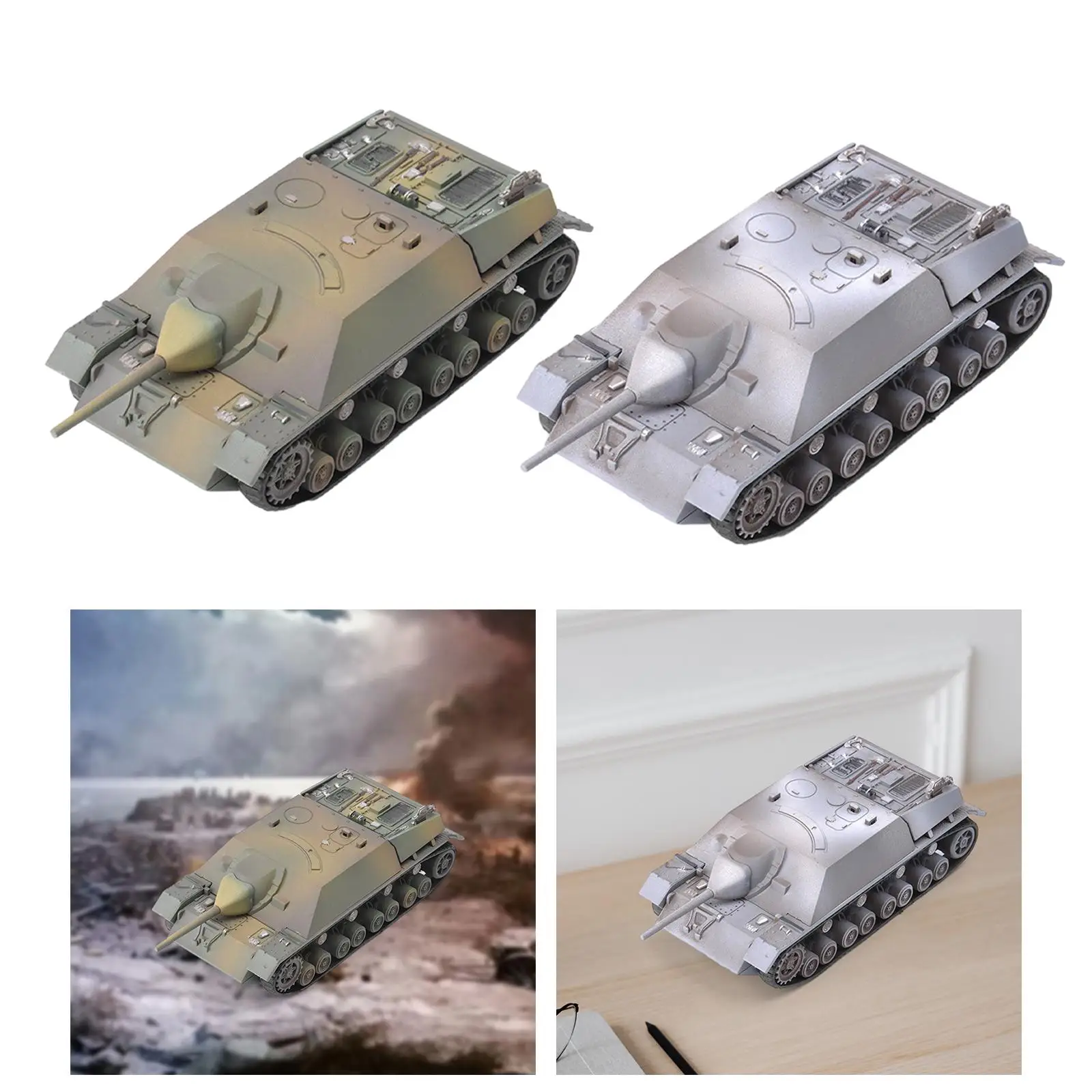 1:72 Scale Tank Model Kits DIY Assemble Tabletop Decor Table Scene Vehicle Tank Model Toy for Boy Girls Adults Birthday Gift