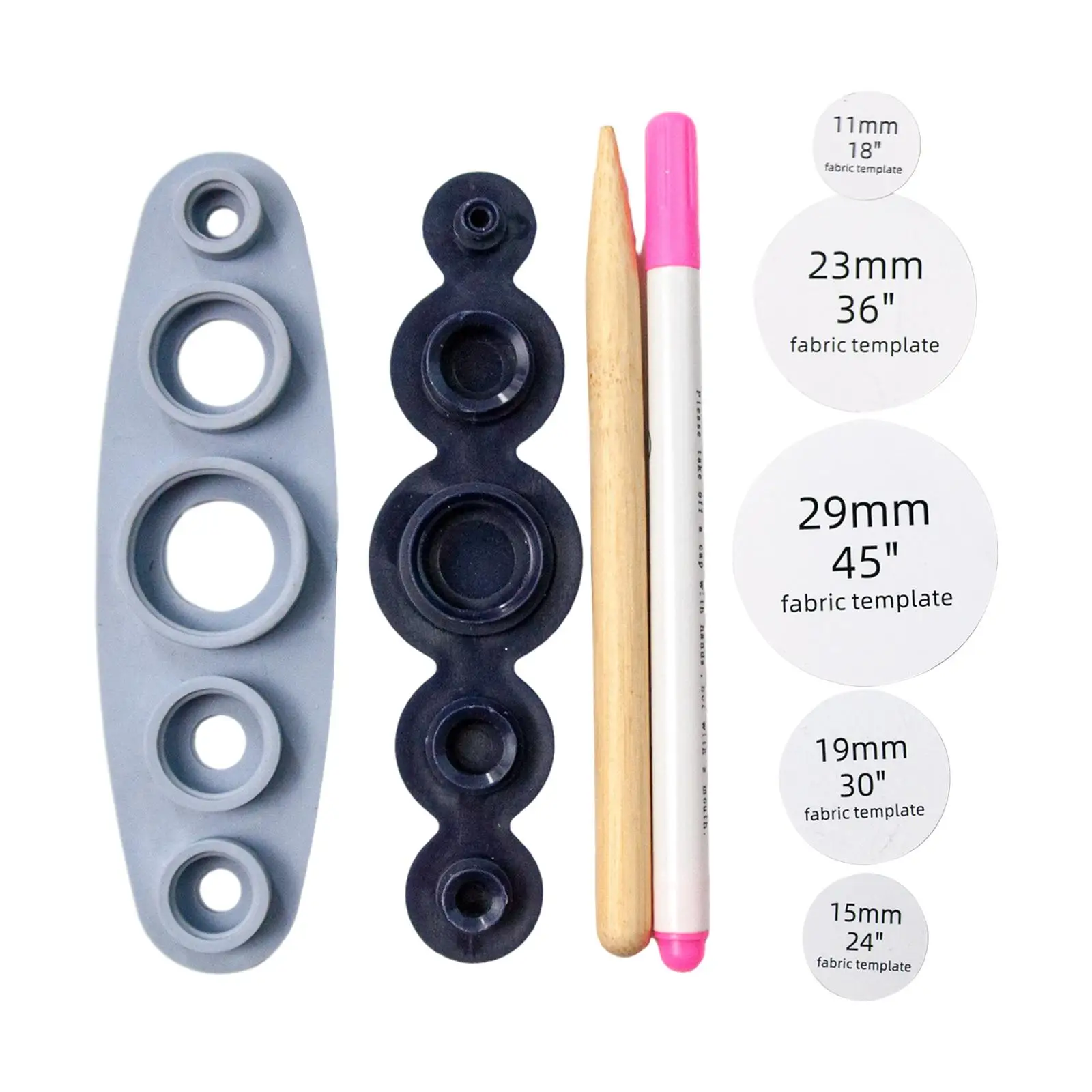 Cover Button Tool Easy to Use Round Button Base 5 Sizes 11-29mm Handmade Cover Button for Shirt Down Jacket Luggage Sweater