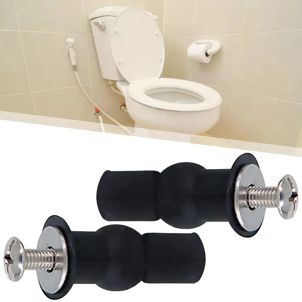 Expansion , Stainless Steel Screws Toilet Seat, Rubber Hinges  Fitting for Washroom Toilet