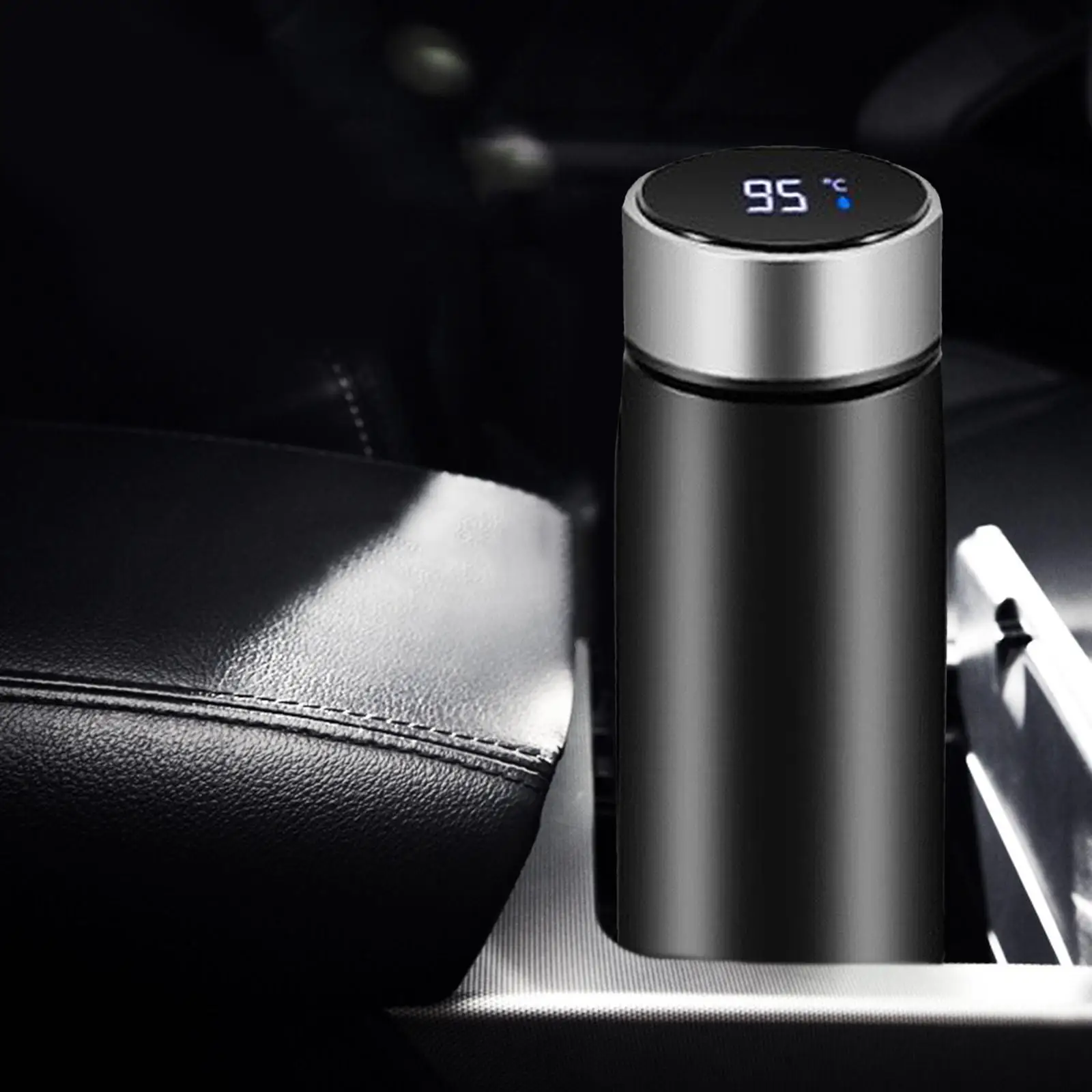 12V 24V Car Heating Cup Smart Car Bottle Warmer LCD Display Insulated Cup Heater Electric Heated Travel Mug for Keep Warm Travel