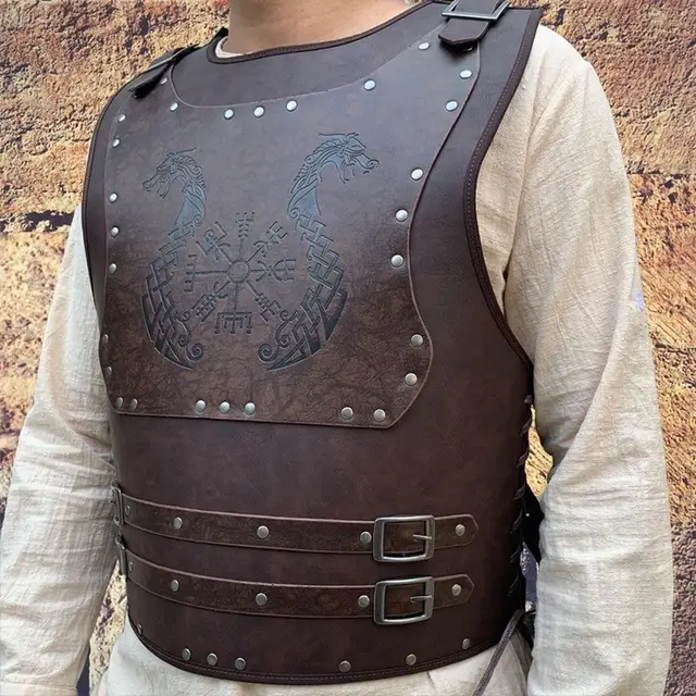Adjustable Viking Warrior Armor Embossed Viking Costume Pu Leather