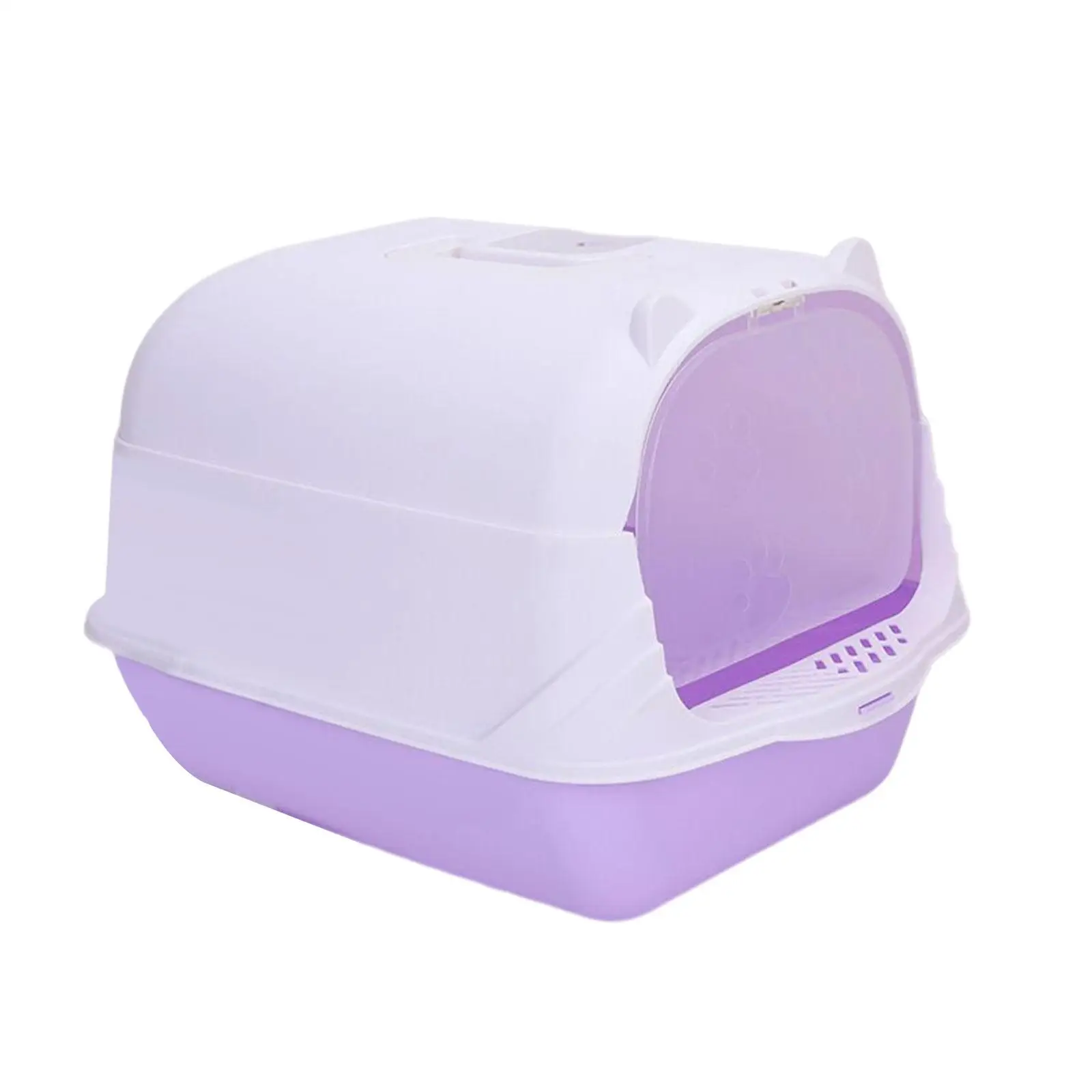 High Sided Hooded Cat Box Closed Litter Pan Bedpan with Gate Spoon Deep Loupet