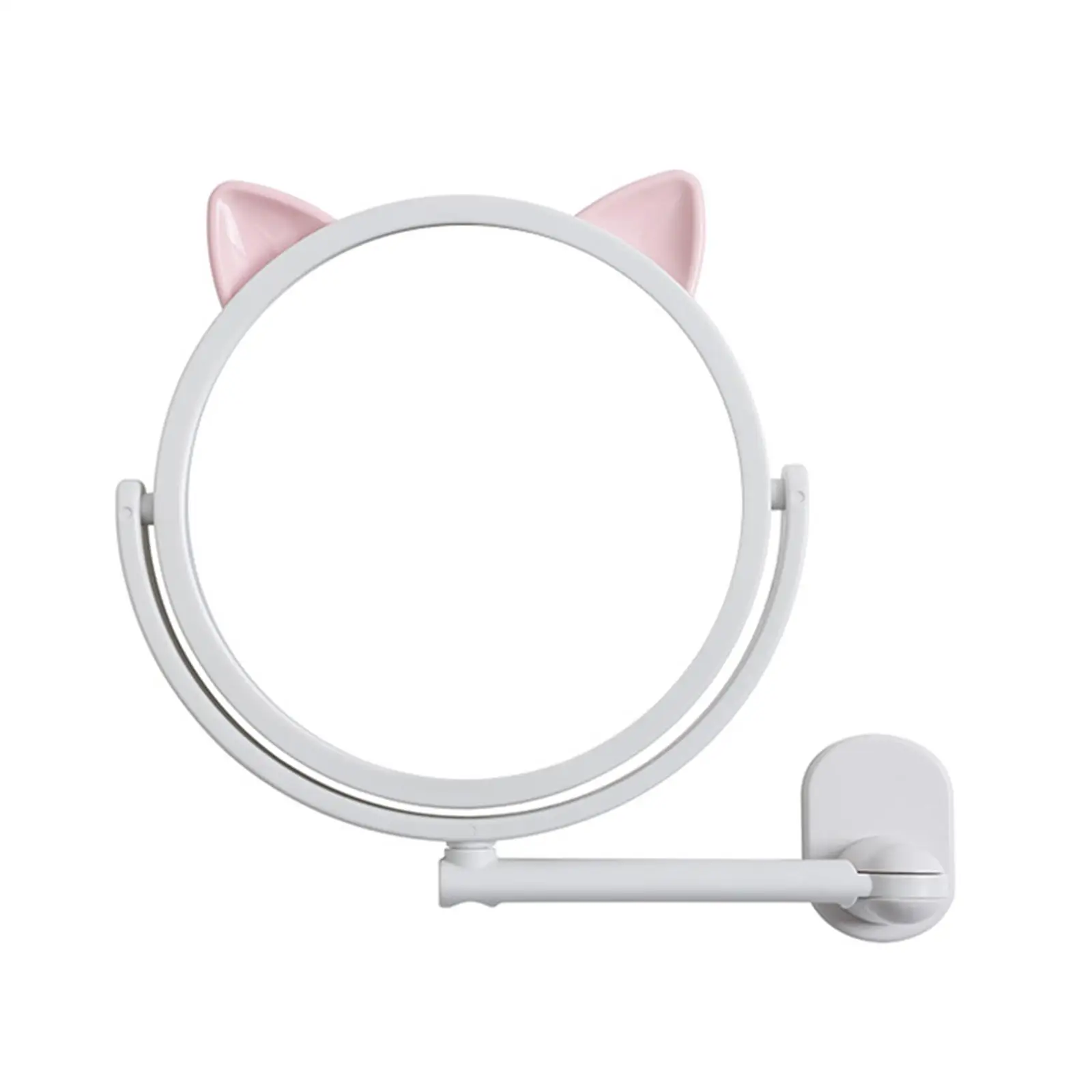 Wall Mounted Makeup Mirror Cute Cat Ear Mirror Anti Fog for Bedroom Toilet